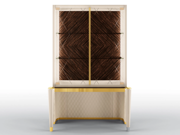 KIMBERLY - Multi-layer wood display cabinet with integrated lighting by BRUNO ZAMPA - view 2